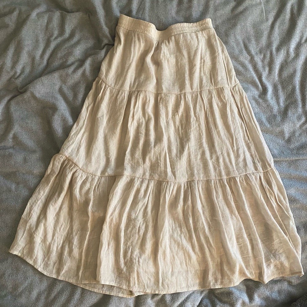 Cute Beige Maxi Skirt w/ liner